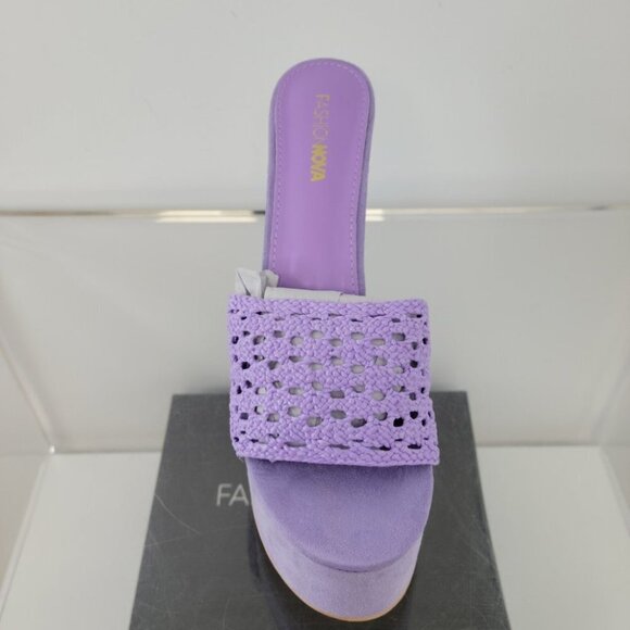 Fashion Nova  Funky Purple Platformed Mules Size 9 - Picture 5 of 8